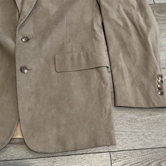 Christian Dior Suede Blazer Mens 40L Suit Jacket Sport Coat 2 Two Button Tan - Picture 2 of 12